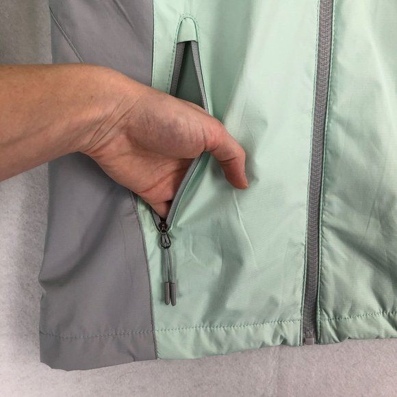 New Balance Women's Size Small Green Grey Lightweight Windbreaker Jacket - Picture 5 of 12
